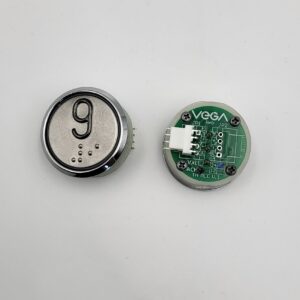 Przycisk VEGA Achille - niebieskie, 24 VDC, połączenie szeregowe 4 pin, Braille ( 9 )