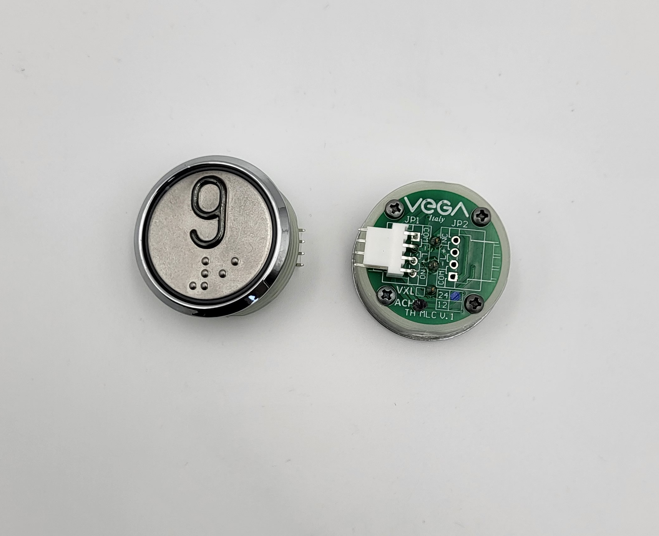 Przycisk VEGA Achille - niebieskie, 24 VDC, połączenie szeregowe 4 pin, Braille ( 9 ) 1 Przycisk VEGA Achille - niebieskie, 24 VDC, połączenie szeregowe 4 pin, Braille ( 9 )