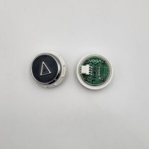 Przycisk VEGA Achille - czarne, 24 VDC, połączenie szeregowe 4 pin, Braille ( strzałka )